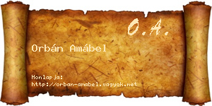 Orbán Amábel névjegykártya