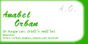 amabel orban business card